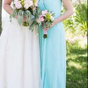 Spa Blue David's Bridal Bridesmaid Dress (10)